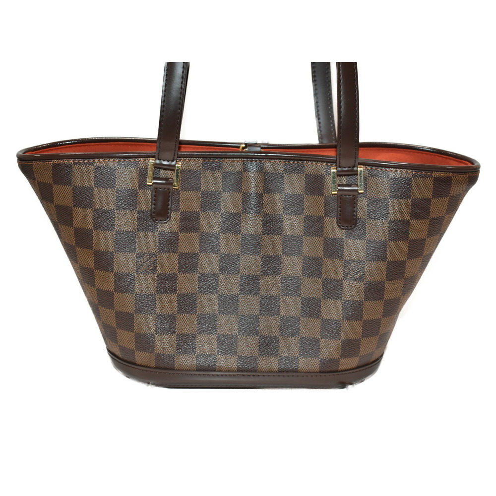 Louis Vuitton Brown Damier Coated Handbag Bag Tote Ebene Canvas Manosque
